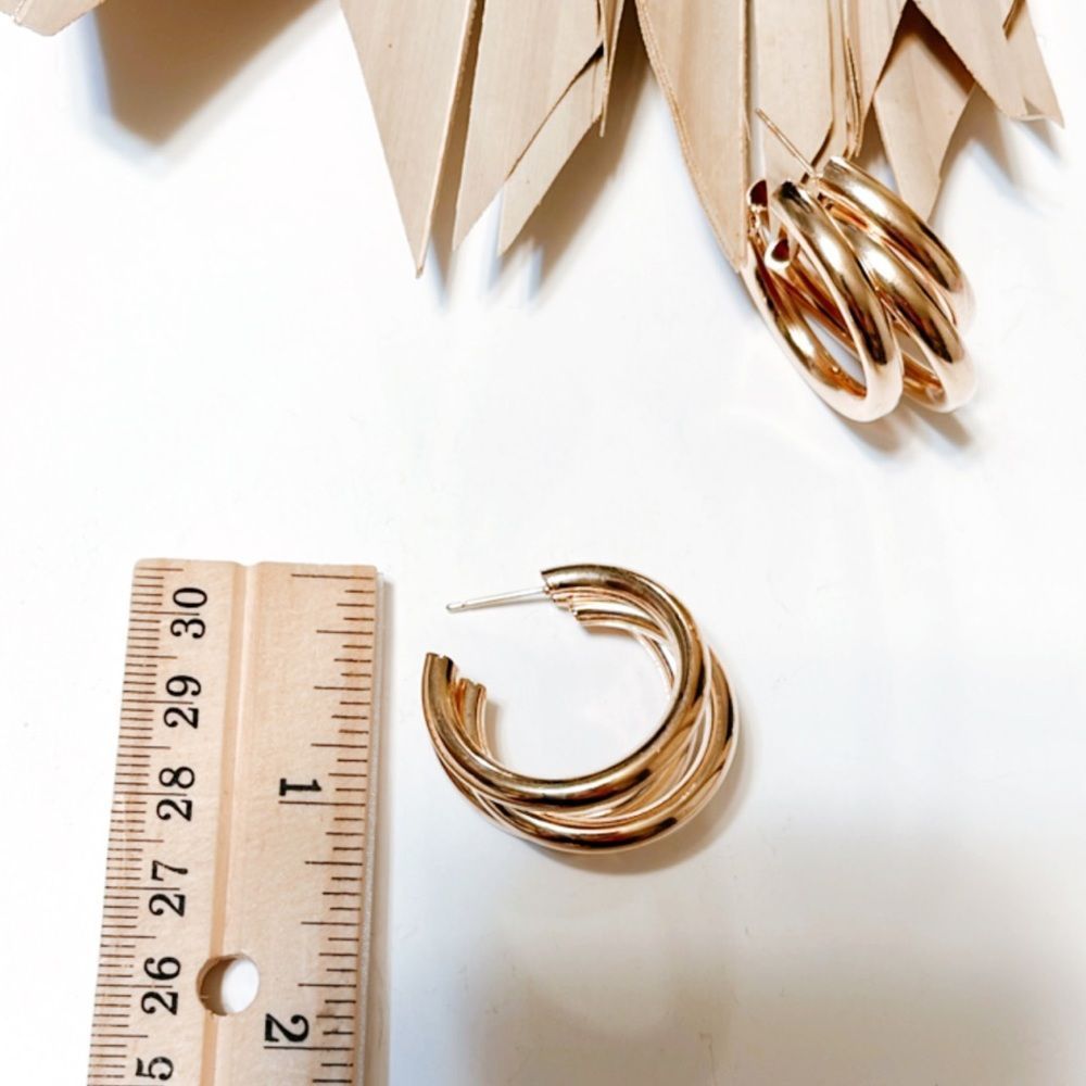 Minimalist hoop cuff earrings #900 - Picture 5 of 6